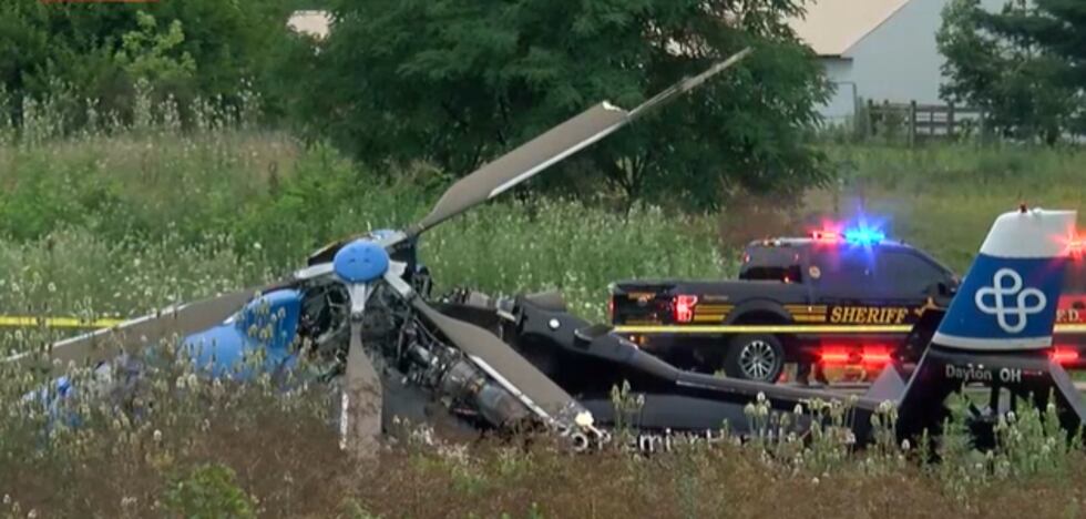 A medical helicopter that crashed into power lines and went down was one of three that had...