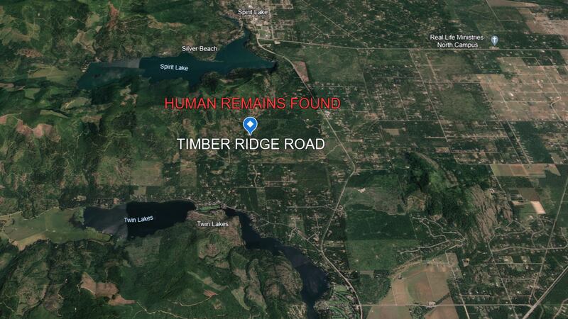 Hunters find human remains on their private property near Twin Lakes in Kootenai County, Idaho.