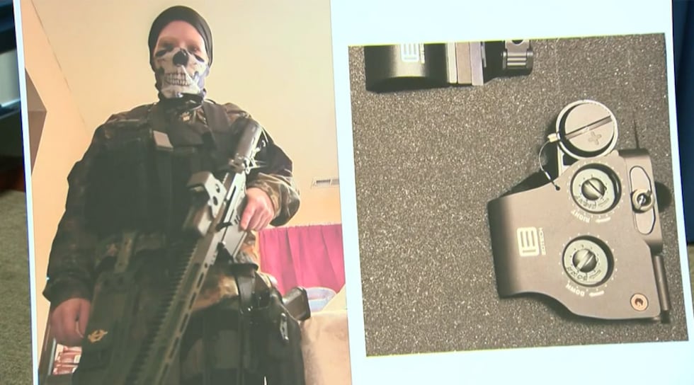 This image shows two photos from the criminal complaint, including one allegedly of the...